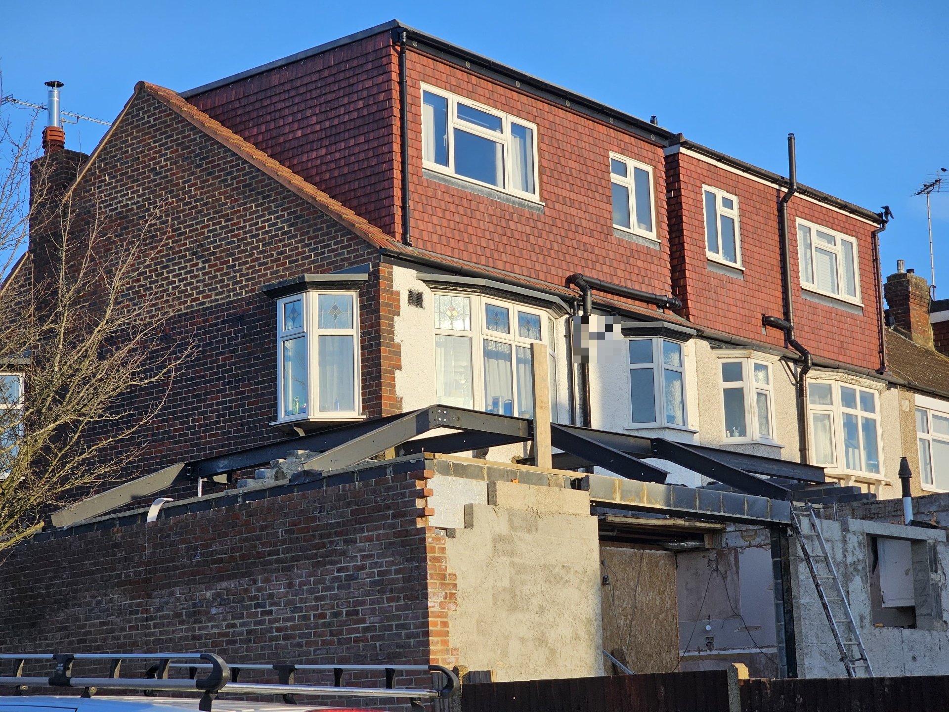 Rear Extension Structural Steel Frame, Croydon, South London — structural steelwork by AFE Steel in Croydon, South London