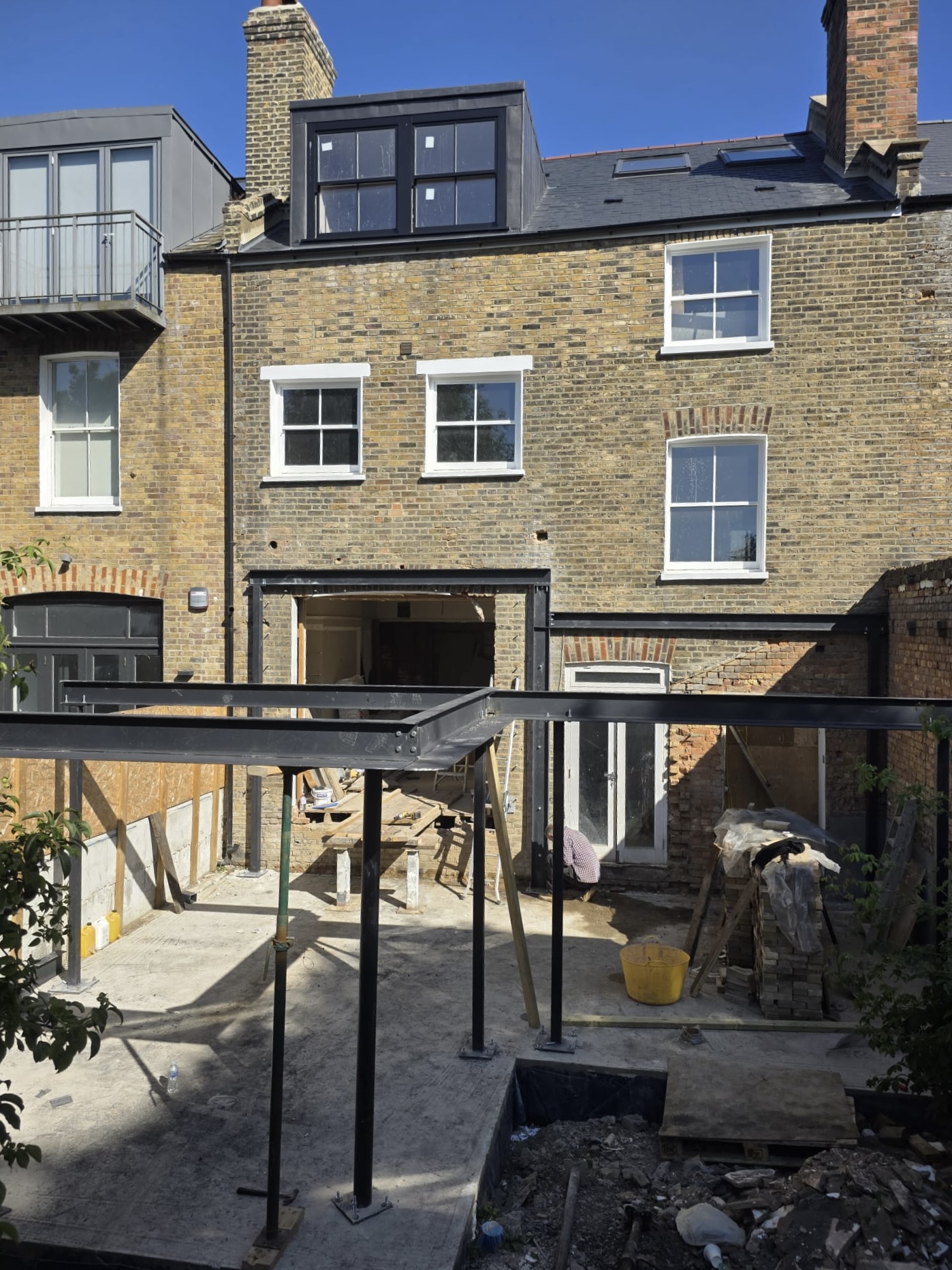 Rear House Extension Steel Frame, Islington, North London — structural steelwork by AFE Steel in Islington, North London