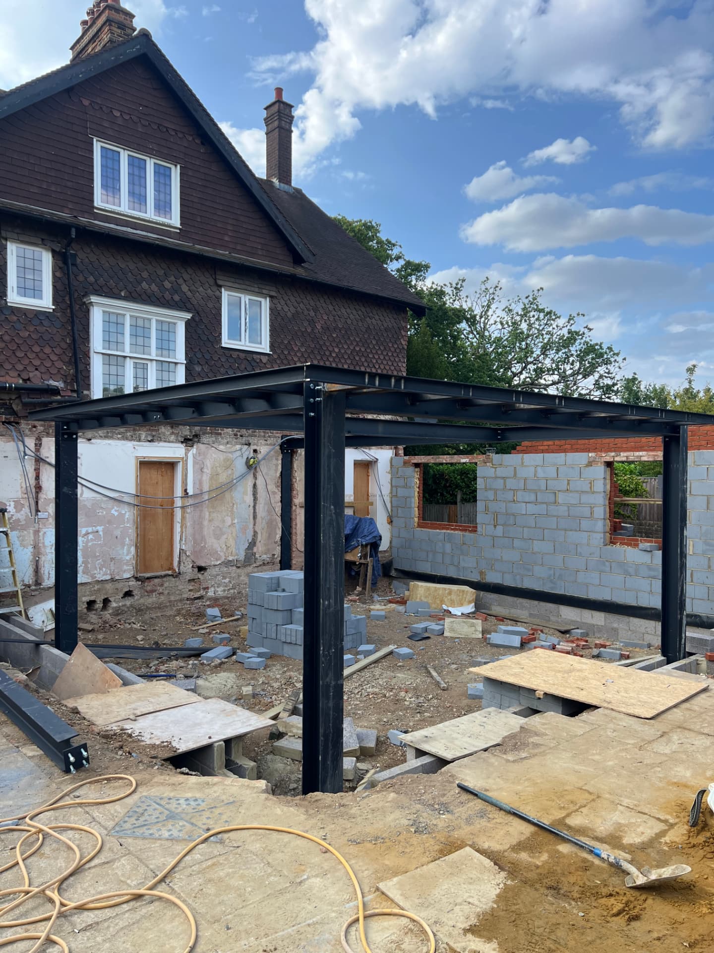 Rear Extension Steel Frame, Barnet, North London — structural steelwork by AFE Steel in Barnet, North London
